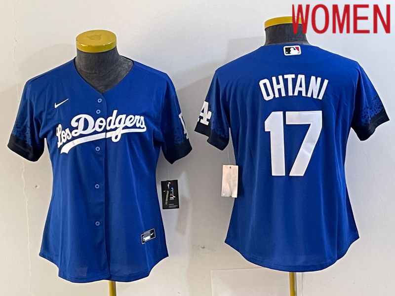 Women Los Angeles Dodgers #17 Ohtani Blue Nike Game MLB Jersey style 3